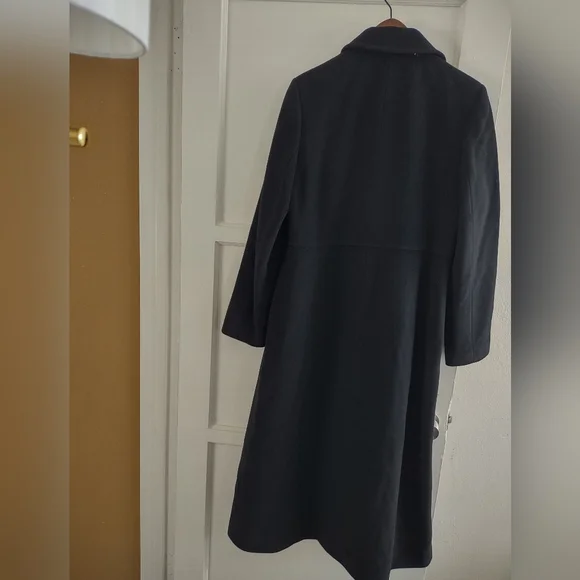 Kristen Blake Lambs Wool Cashmere Maxi Black Coat- Size 12 - Picture 3 of 11